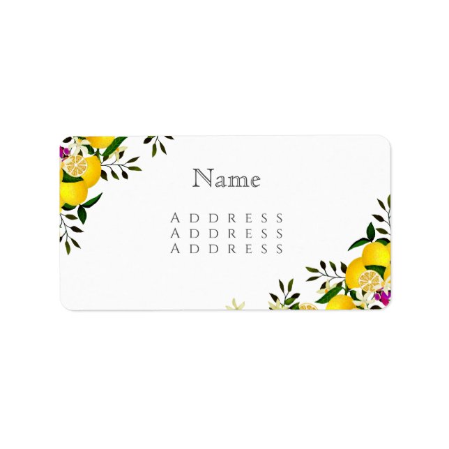 Lemon Squeeze Anniversary Name Label (Front)