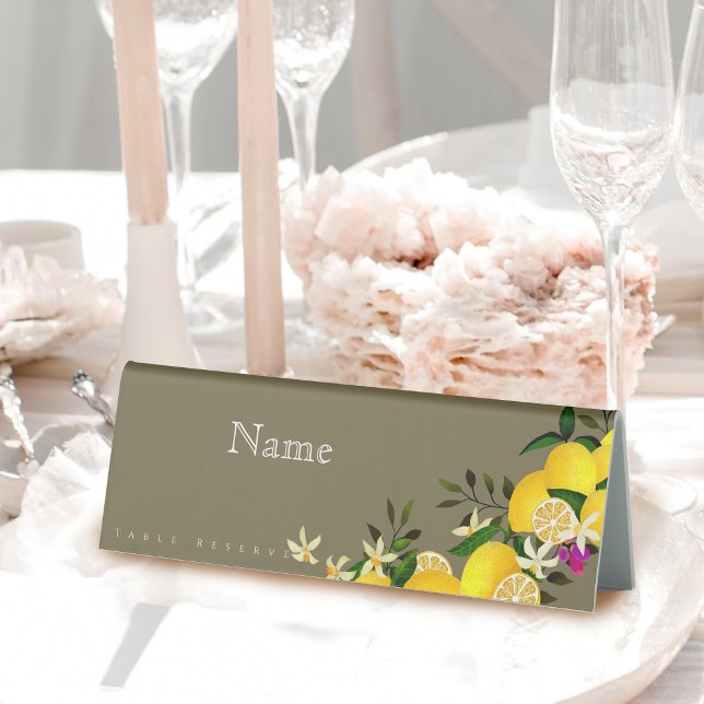 Lemon Squeeze Anniversary Table Tent (10th Wedding Anniversary Lemon Guest Name Table Tent
)