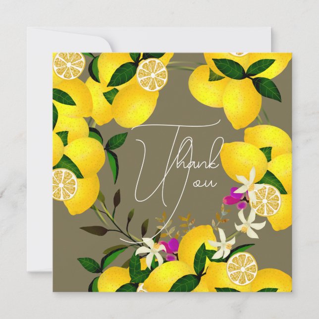 Lemon Squeeze Anniversary  Thank You Card (Front)