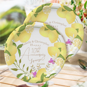 Lemon Squeeze Anniversary White Paper Plates