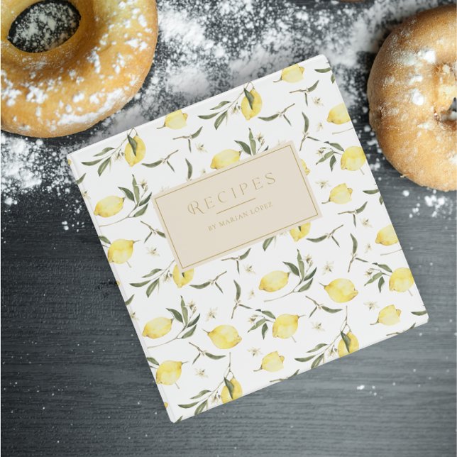 Lemon Squeeze Citrus Golden Recipe 3 Ring Binder (Creator Uploaded)