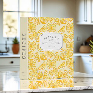Lemon Squeeze Personalized Recipe Mini Binder