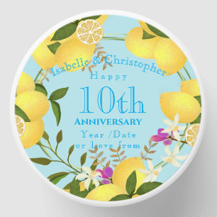 Lemon Squeeze Wedding Anniversary Blue Mini Candle Favors