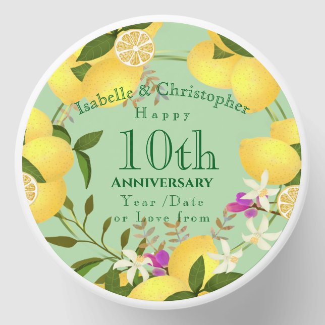 Lemon Squeeze Wedding Anniversary Green Mini Candle Favors (Front)
