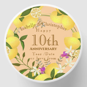 Lemon Squeeze Wedding Anniversary Peach Mini Candle Favors