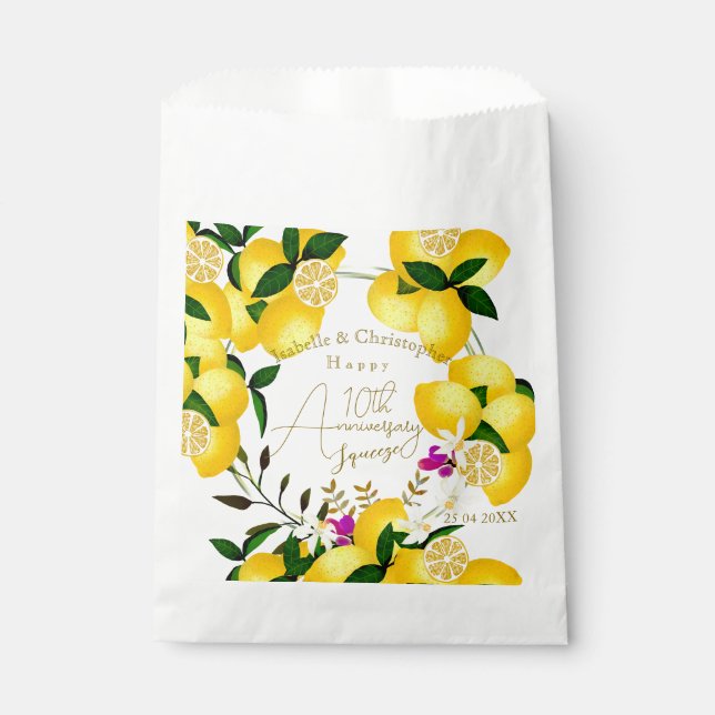 Lemon Squeeze White Favor Bag (Front)