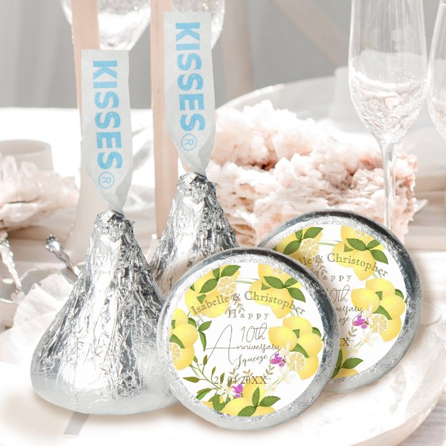 Lemon Squeeze White Hershey®'s Kisses® (10th Anniversary Wedding 
Favor Hersey Kiss Candy)