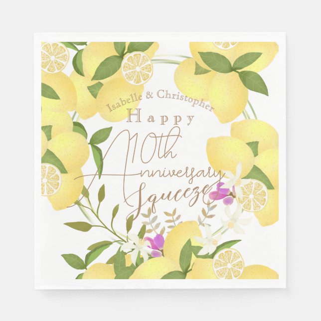 Lemon Squeeze White Napkins (Front)