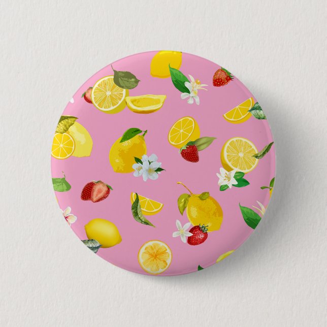 Lemon & Strawberry 1 Button (Front)