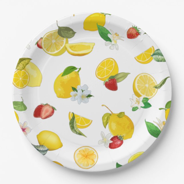 Lemon & Strawberry 2 Paper Plates (Front)