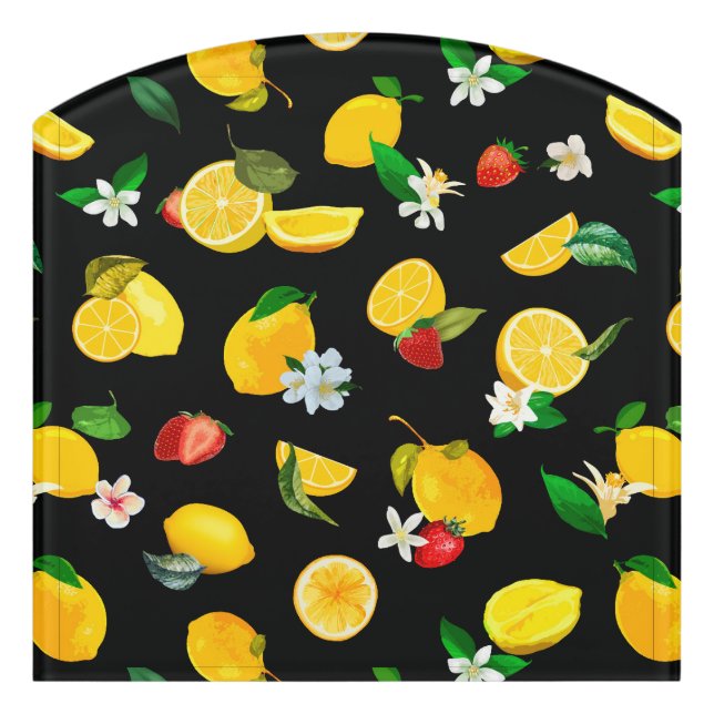 Lemon & Strawberry 5 Door Sign (Contour Front)