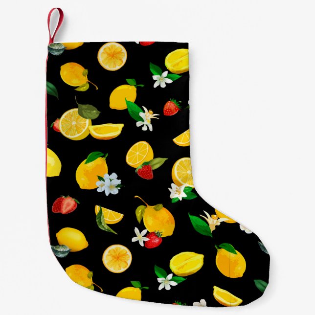 Lemon & Strawberry 5 Small Christmas Stocking (Front)