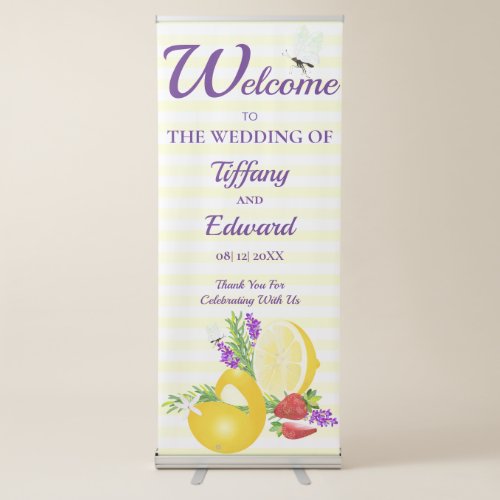 Lemon Strawberry Lavender Herbal Bouquet Wedding Retractable Banner