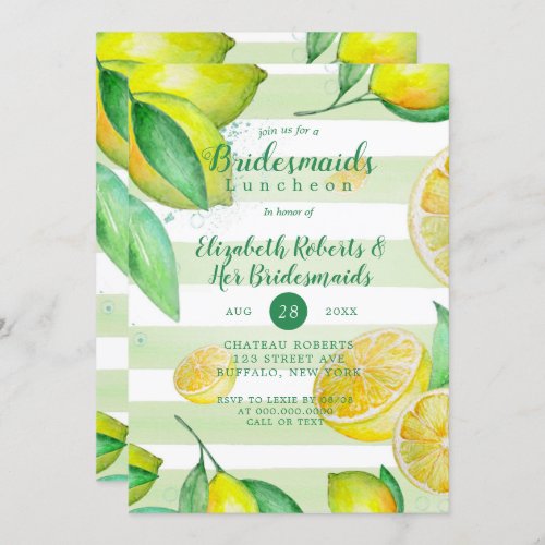 Lemon Stripes Budget Wedding Bridesmaids Luncheon