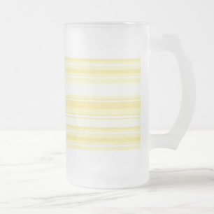 Lemon stripes frosted glass beer mug