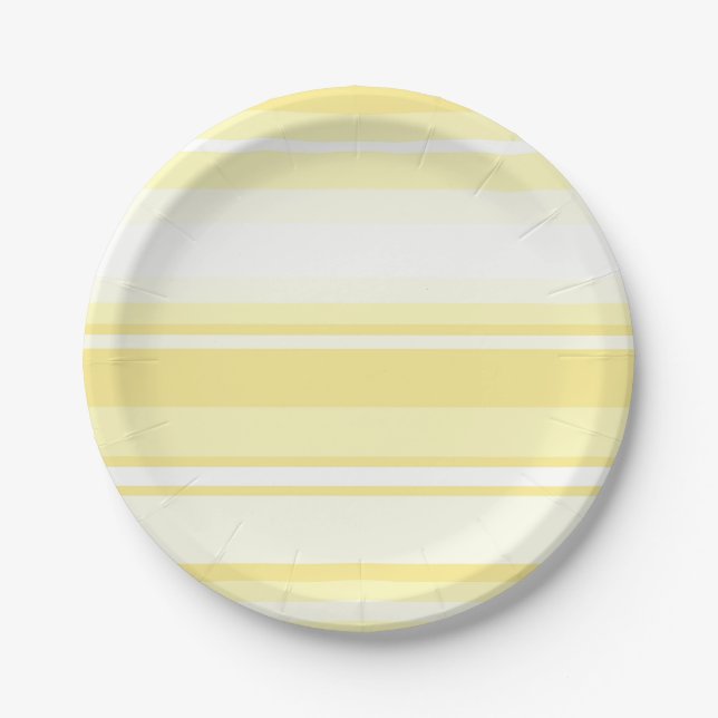 Lemon stripes paper plates (Front)