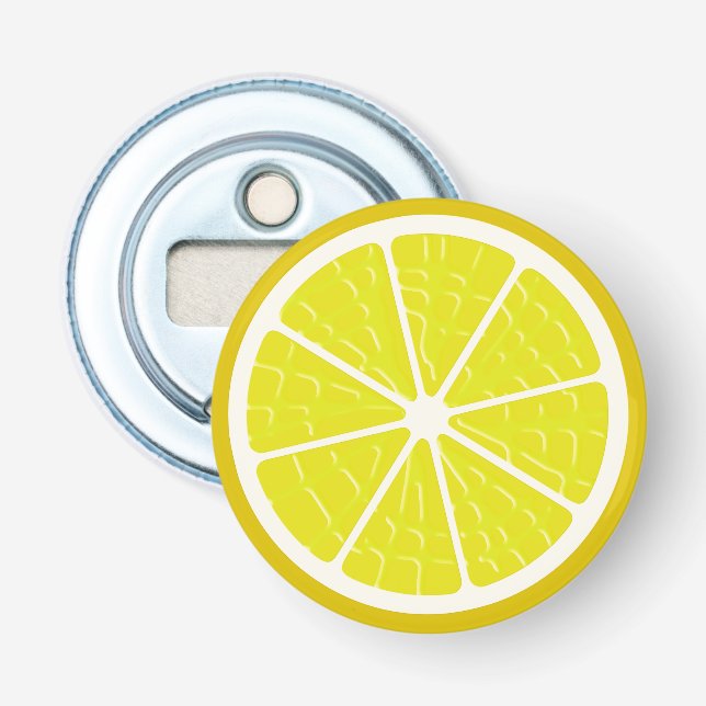 Lemon Stylized Fruit Slice Bottle Opener (Front)