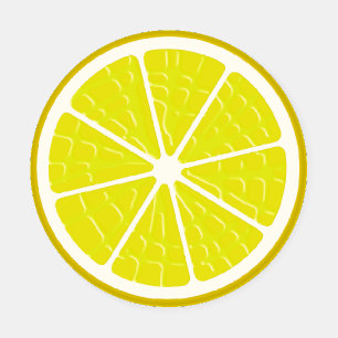 Lemon Stylized Fruit Slice Coaster Set