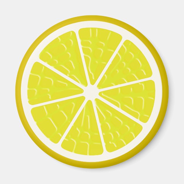 Lemon Stylized Fruit Slice Magnet (Front)