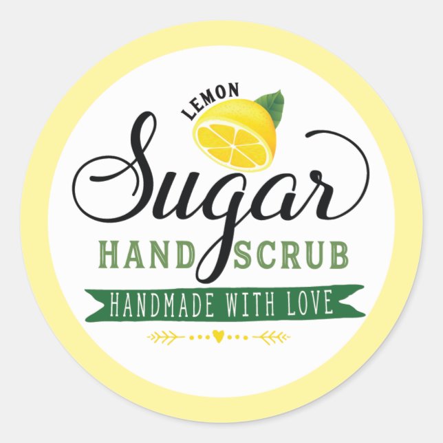 Lemon Sugar Handscrub Labels Custom Stickers (Front)