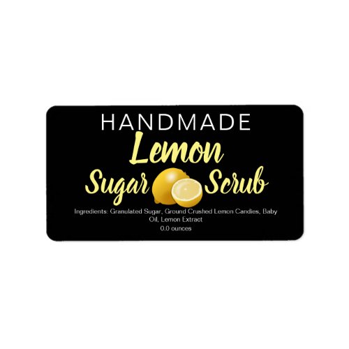 Lemon Sugar Scrub Handmade DIY Modern Labels