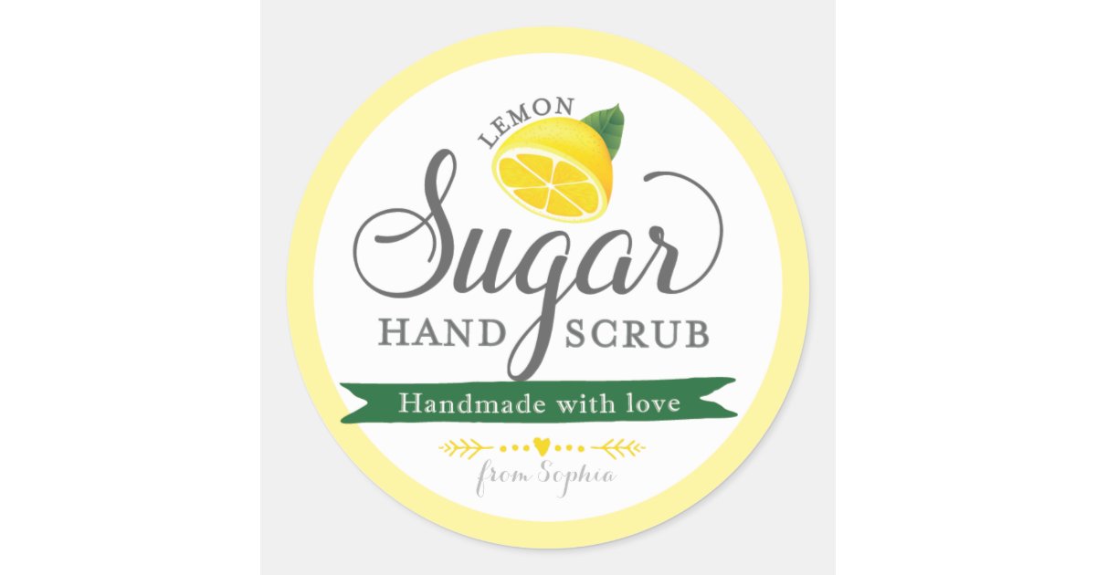 Lemon Sugar Scrub Labels Custom Round Mason Jar | Zazzle.com
