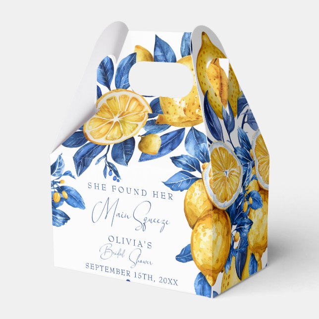 Lemon | Summer Bridal Shower Favor Favor Boxes (Front Side)