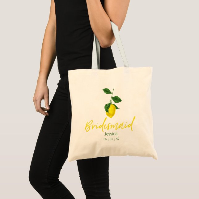 Lemon Summer Citrus  | Bridesmaid Tote Bag (Front (Product))
