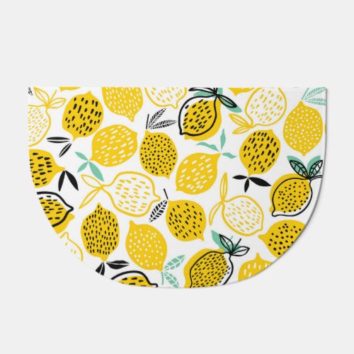 Lemon Summer Design Vintage Illustration Doormat