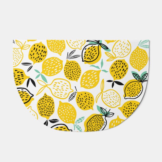 Lemon Summer Design Vintage Illustration Doormat (Front)