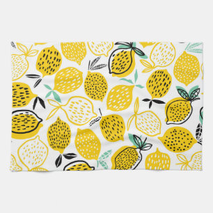 Lemon Summer Design Vintage Illustration Kitchen Towel