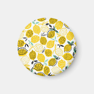 Lemon Summer Design Vintage Illustration Magnet