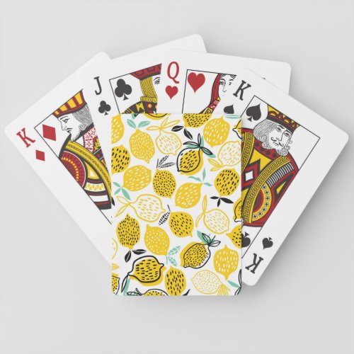Lemon Summer Design Vintage Illustration Playing Cards