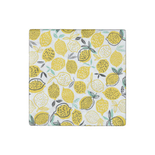 Lemon Summer Design Vintage Illustration Stone Magnet