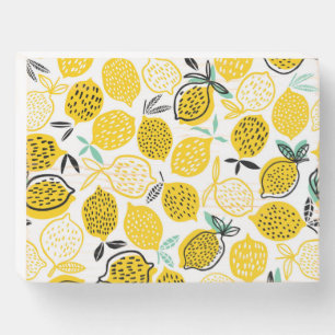 Lemon Summer Design Vintage Illustration Wooden Box Sign