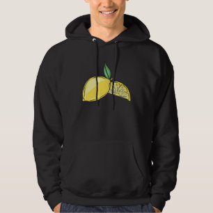 Lemon Summer Fruit with Green Leaves Vegan Vegetar Hoodie