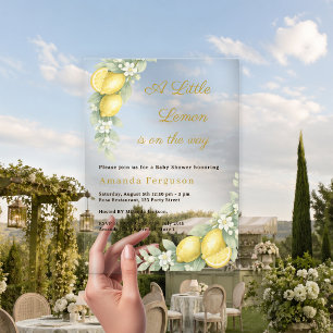 Lemon summer garden luxury Baby Shower Acrylic Invitations