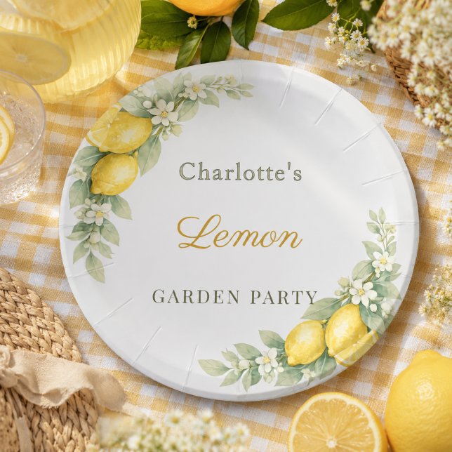Lemon summer garden party paper plates (Creator Uploaded)