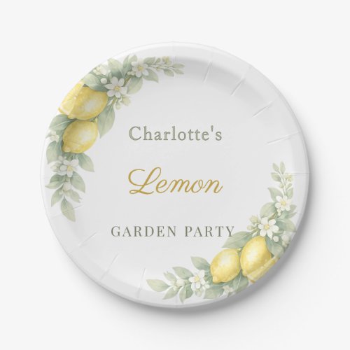 Lemon summer garden party paper plates