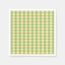 Lemon Summer Gingham Plaid Paper Napkin