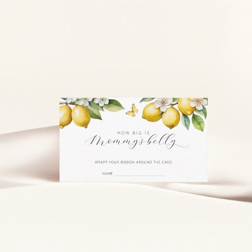 Lemon Summer How Big Is Mommys Belly Ticket  Enclosure Card