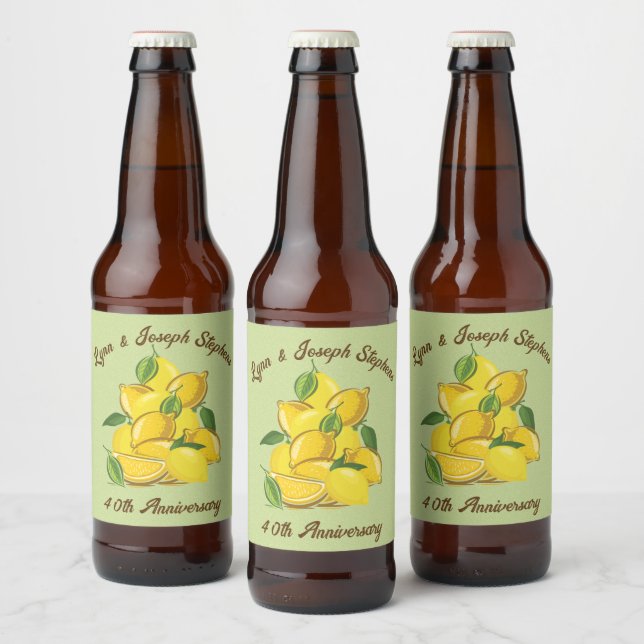 Lemon Summer Lemons Beverage Label  (Bottles)