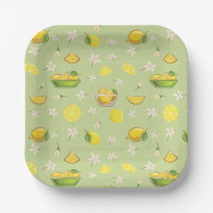 Lemon Summer Pattern Paper Plate