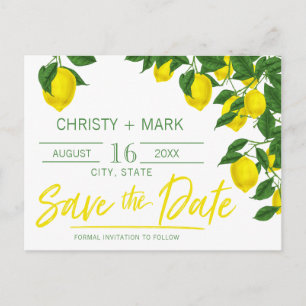 Lemon Summer Save the Date Postcard