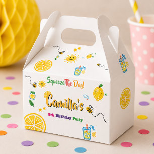 Lemon Summer Theme Kids Birthday Favor Boxes