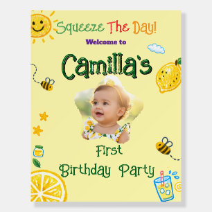 Lemon Summer Theme Kids Birthday Foam Board