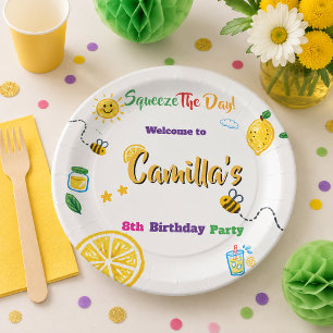 Lemon Summer Theme Kids Birthday Paper Plates
