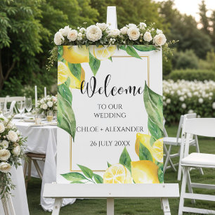 Lemon Summer Wedding Welcome Sign