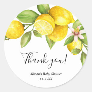 Lemon sweet lemons yellow green summer spring classic round sticker
