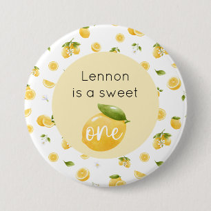 Lemon Sweet One 1st Birthday Button